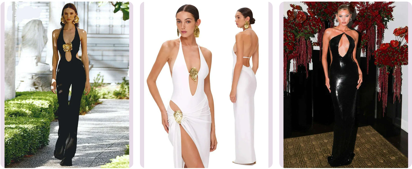 KIMLUD Strapless, Backless,Pleated & Ruffled dress Collection