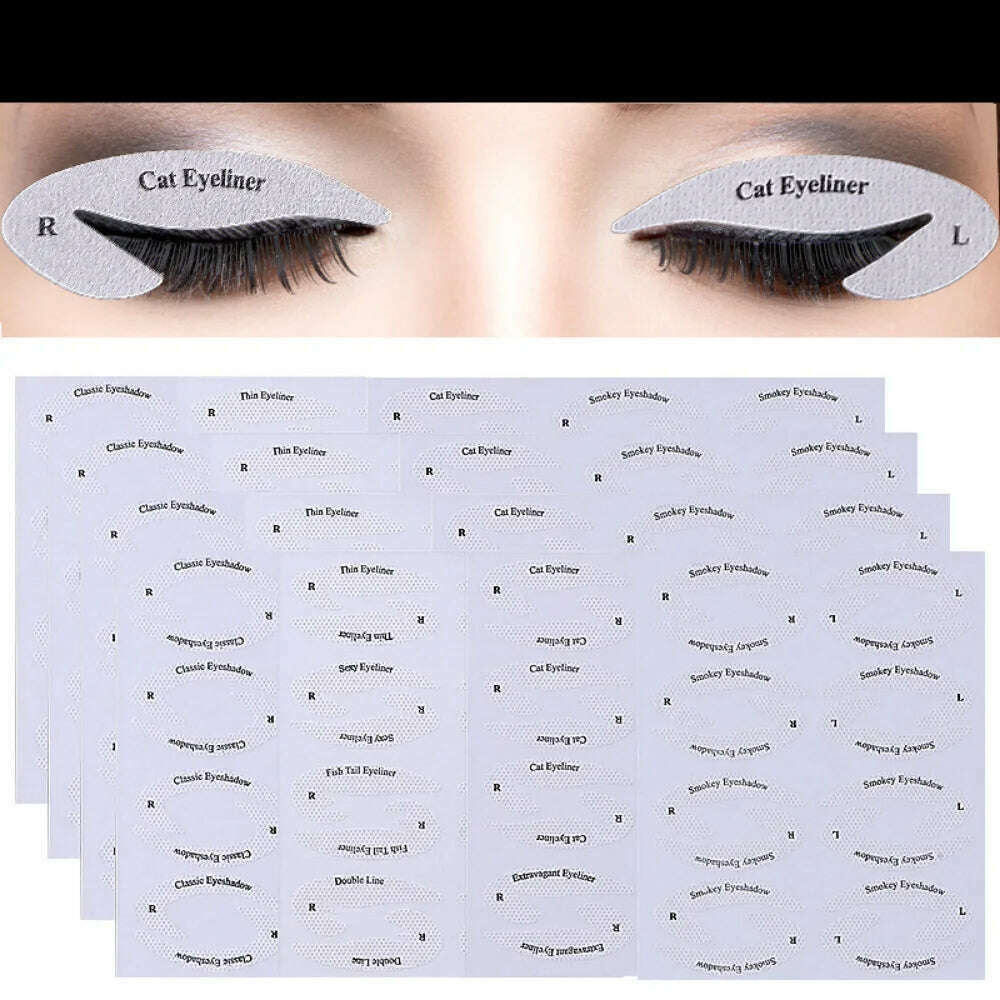 1 Box/bag Eyeliner Stencils Stickers Non-Woven Eye Liner Template Cards Eye Make Up Template Kits Eyeliner Shaping Tools 11*10cm