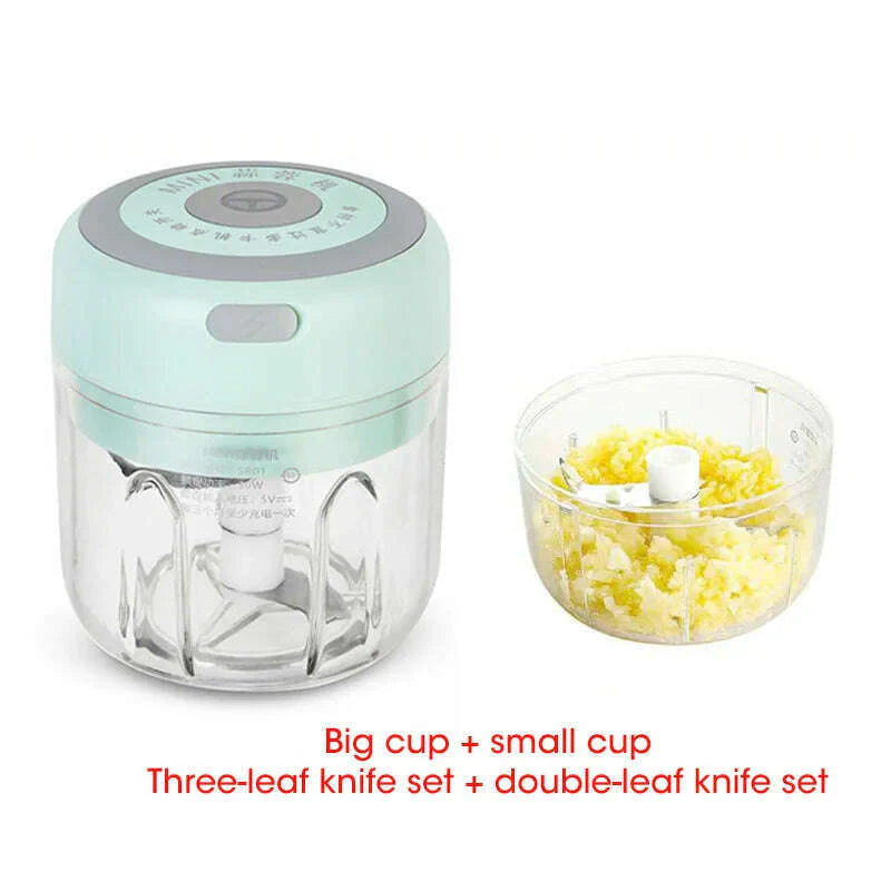 100/300mL Mini Electric Garlic Chopper USB Charging Ginger Masher Machine Sturdy Durable Chili Vegetable Crusher Kitchen Tool