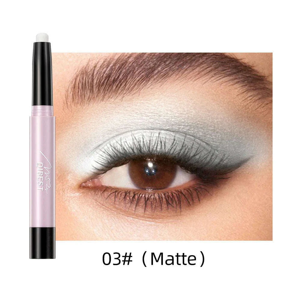 12 Colors Pearlescent Eyeshadow Eyeliner Pencil Waterproof Glitter Matte Nude Eye Shadow Makeup Pigment Silkworm Eyeshadow Pens