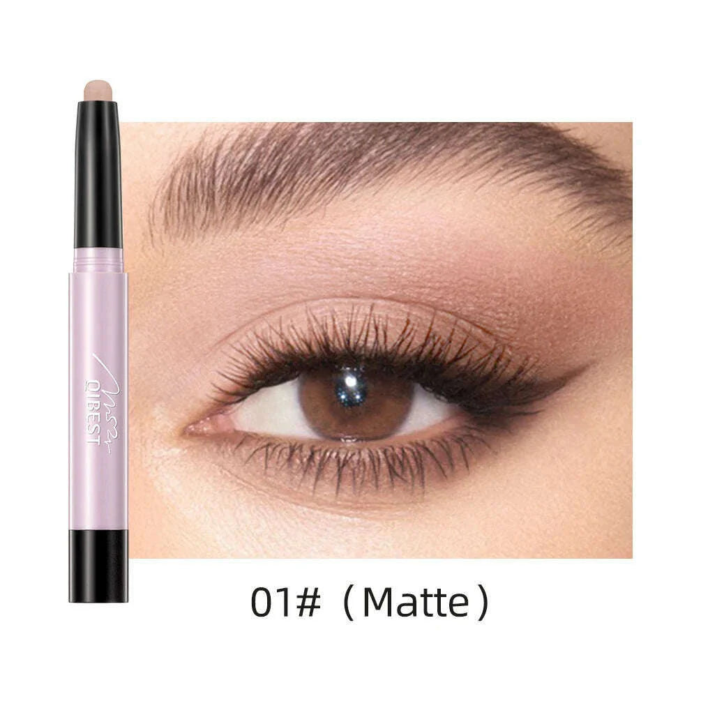 12 Colors Pearlescent Eyeshadow Eyeliner Pencil Waterproof Glitter Matte Nude Eye Shadow Makeup Pigment Silkworm Eyeshadow Pens