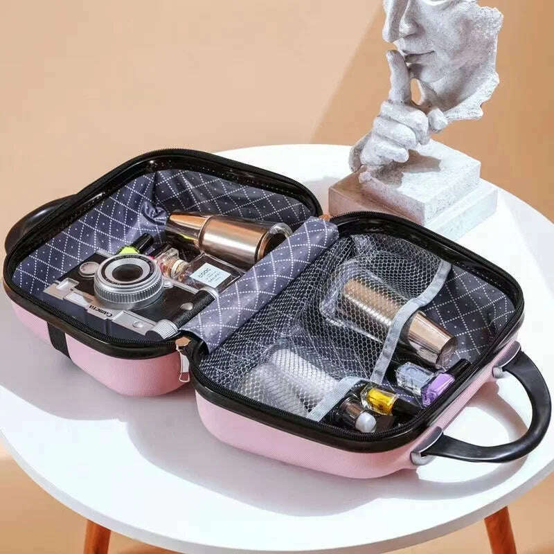 14-Inch Women's Cosmetic Bag Portable Cosmetic Case Professional Cosmetology Makeup Organizer Travel Storage Box Suitcases