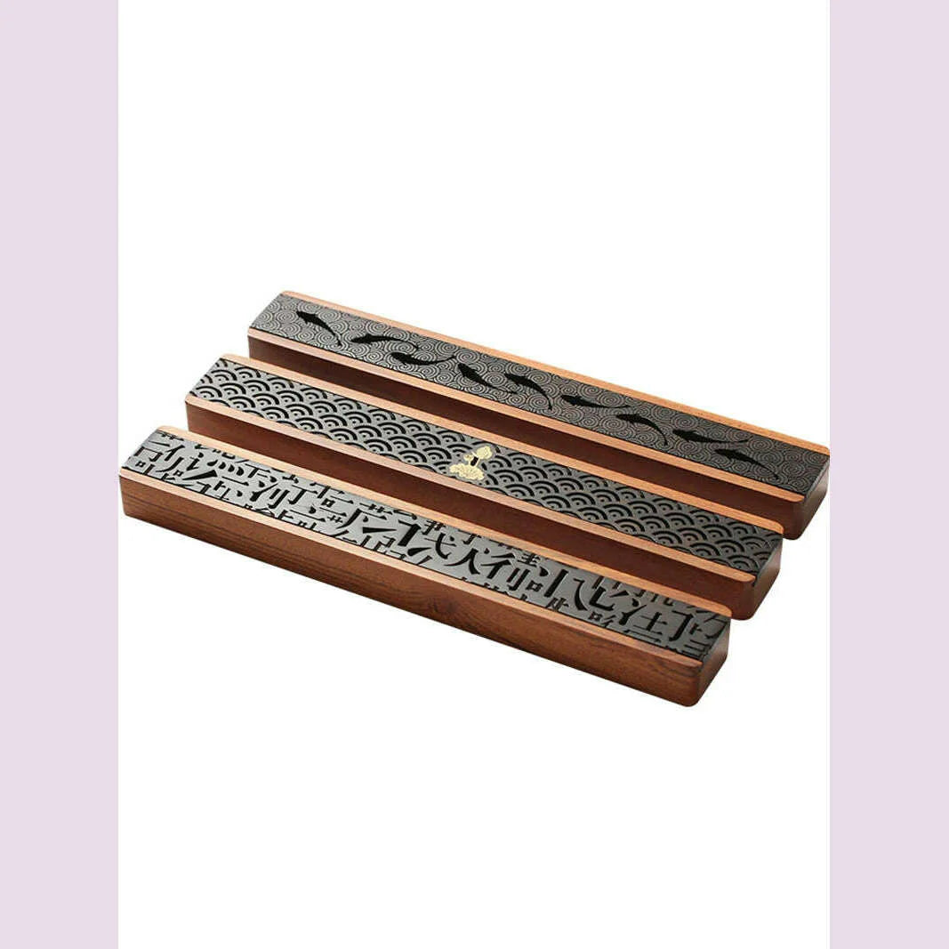 1pc Antique personality solid wood hollowed out line incense box portable sleeping incense box incense box incense fumigation