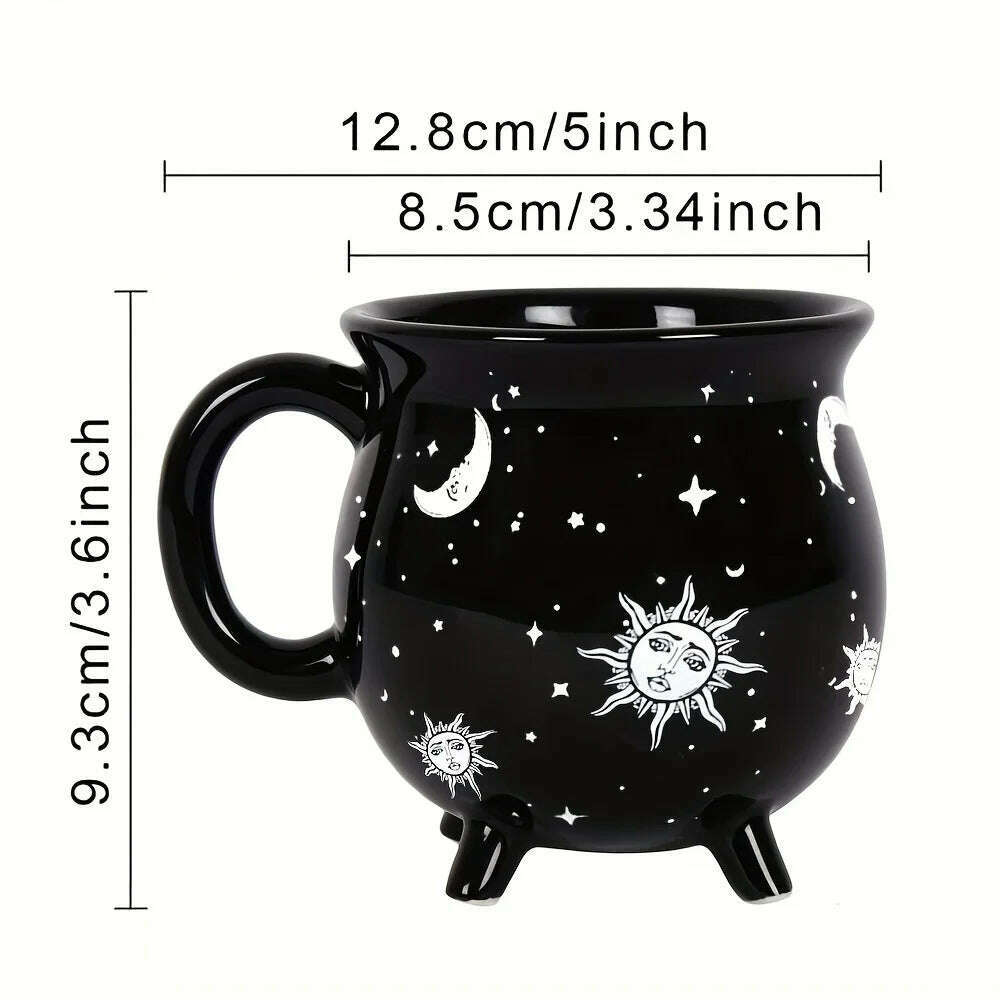 1pc New Halloween Witches Cauldron Mug Ceramic Witch Mug Gothic Mug Witch Cup for Banquet Festival Halloween Decoration Gifts