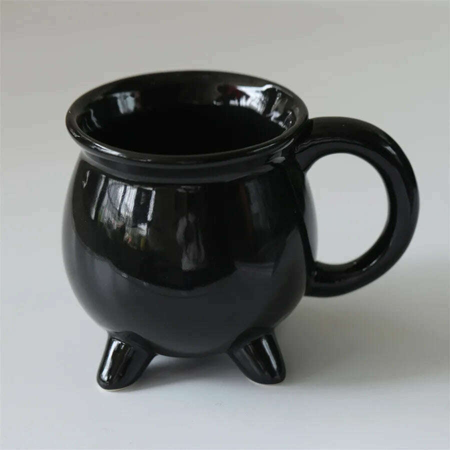 1pc New Halloween Witches Cauldron Mug Ceramic Witch Mug Gothic Mug Witch Cup for Banquet Festival Halloween Decoration Gifts