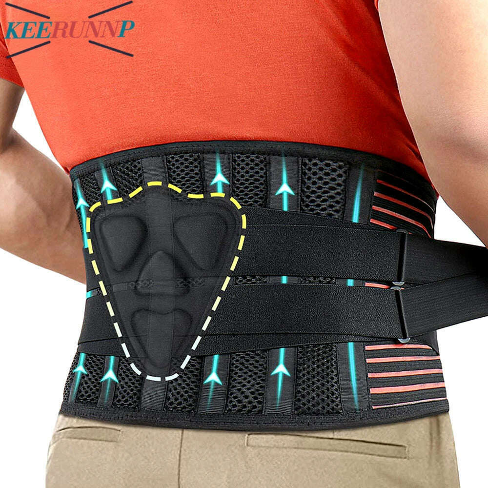 1Pcs Back Brace for Men Women Lower Back with Biomimetic Lumbar Pads - Breathable & Adjustable Lumbar Support Belts for Sciatica
