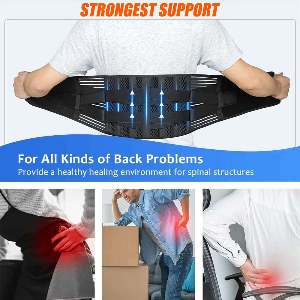 1Pcs Back Brace for Men Women Lower Back with Biomimetic Lumbar Pads - Breathable & Adjustable Lumbar Support Belts for Sciatica