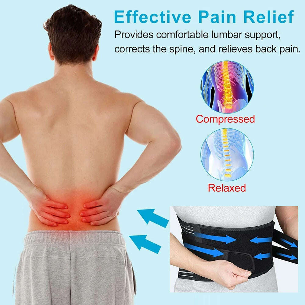 1Pcs Back Brace for Men Women Lower Back with Biomimetic Lumbar Pads - Breathable & Adjustable Lumbar Support Belts for Sciatica