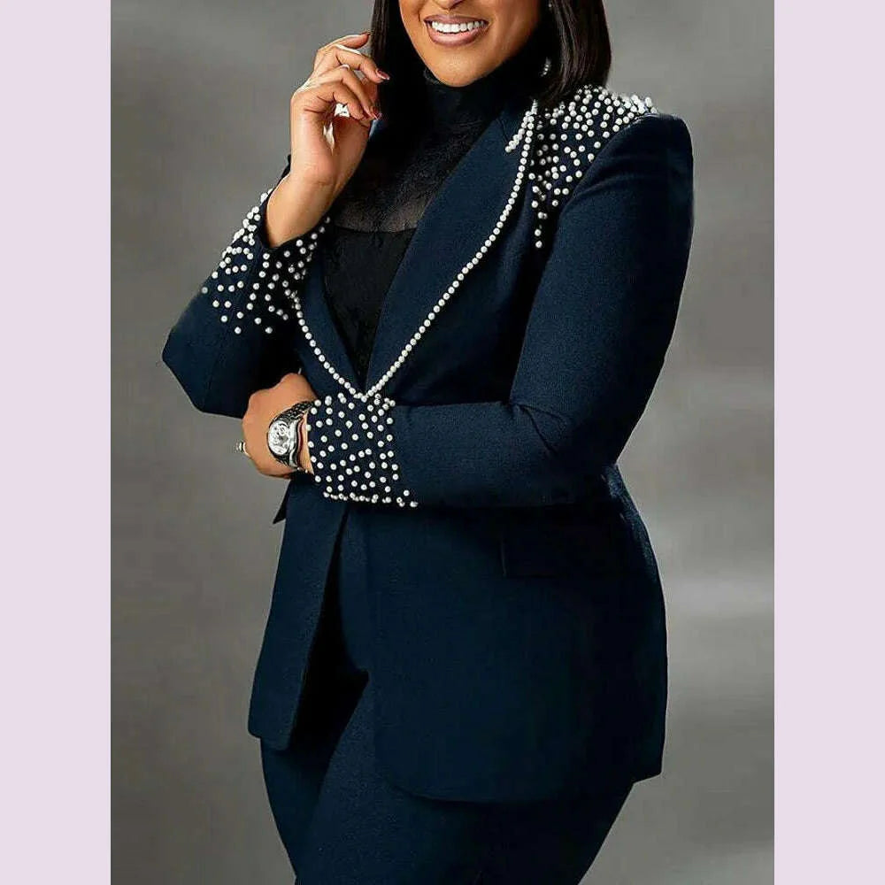 2 Piece Women Sets Plus Size Dashiki African New Arrival Matching Two Pieces Sets Blazer Coat Top Pants Suits Outfits Clothing