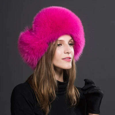 2023 100% Real Fox Fur Hats Women's Russian Ushanka Aviator Trapper Snow Skiing Hat Caps Earflap Winter Raccoon Fur Bomber Hat