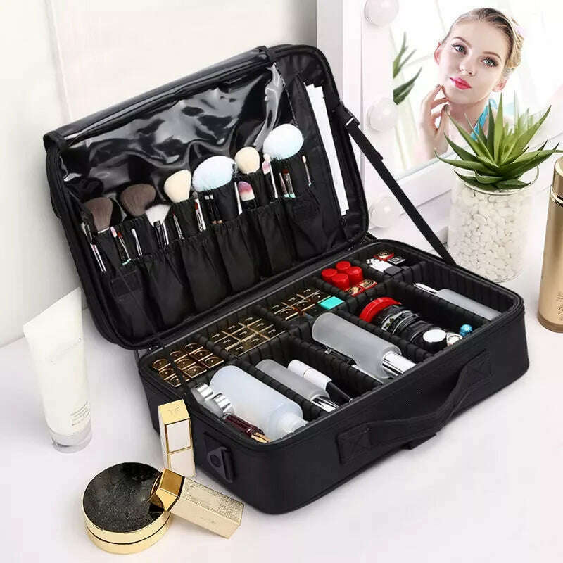 2023 New Makeup Cosmetic Case Waterproof Oxford Cloth Large Capacity Travel Storage Bag Tattoo Beautician Suitcases