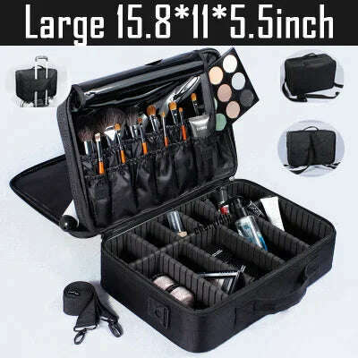 2023 New Makeup Cosmetic Case Waterproof Oxford Cloth Large Capacity Travel Storage Bag Tattoo Beautician Suitcases