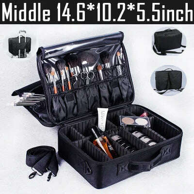 2023 New Makeup Cosmetic Case Waterproof Oxford Cloth Large Capacity Travel Storage Bag Tattoo Beautician Suitcases