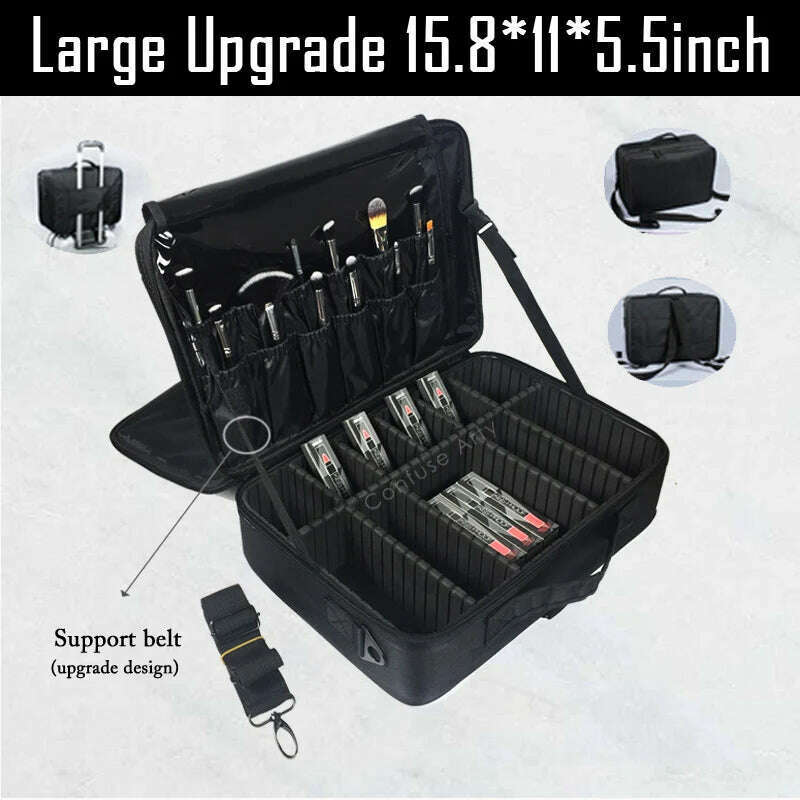 2023 New Makeup Cosmetic Case Waterproof Oxford Cloth Large Capacity Travel Storage Bag Tattoo Beautician Suitcases