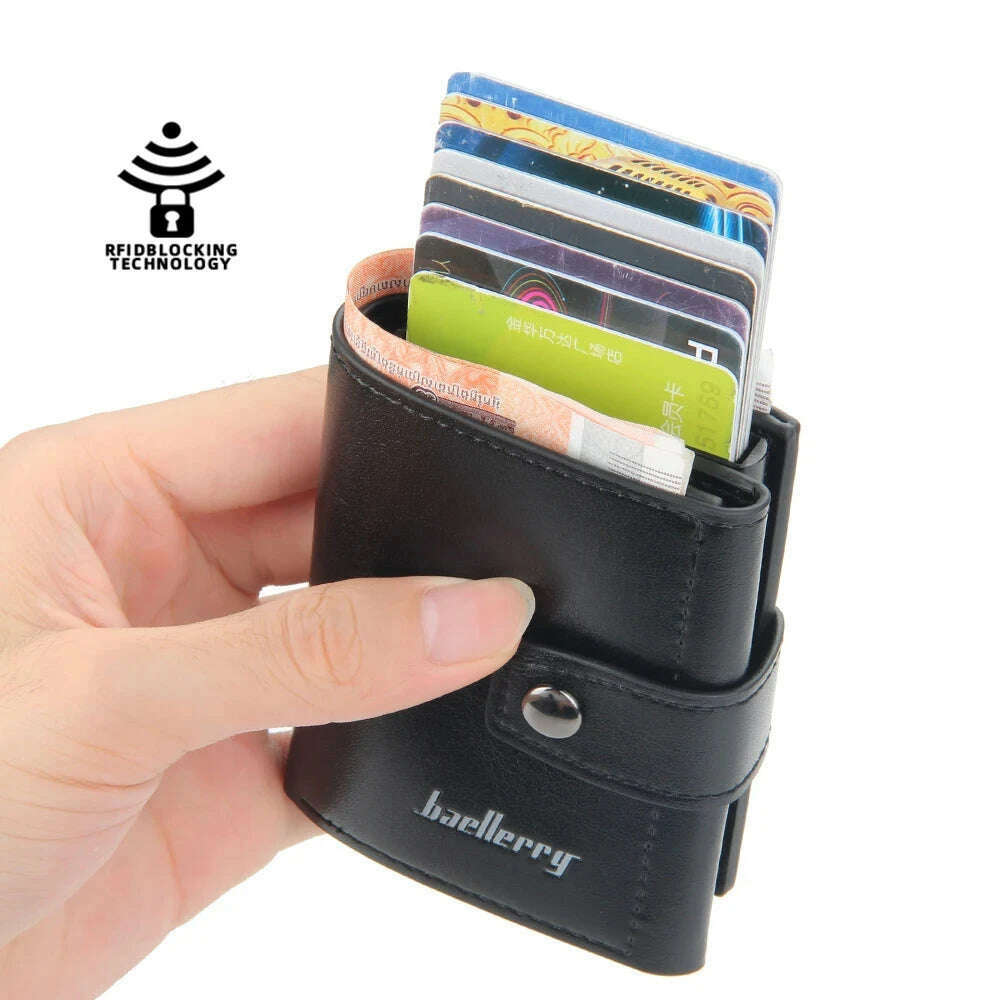 2023 Rfid Men Card Wallets Hasp Small Card Wallets PU Leather Slim Mini Men's Wallet High Qaulity Short Male Purses