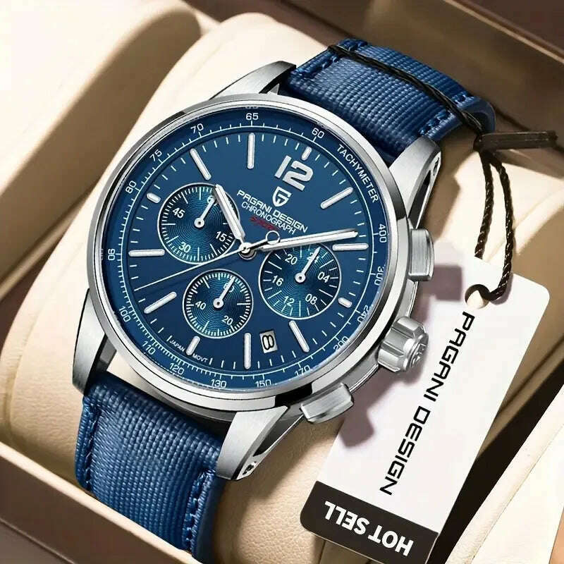 2024 New PAGANI DESIGN 41MM Multifunctional Men's Quartz Watch VK63 Sapphire Glass Chronograph 10Bar Waterproof Luminous Watch
