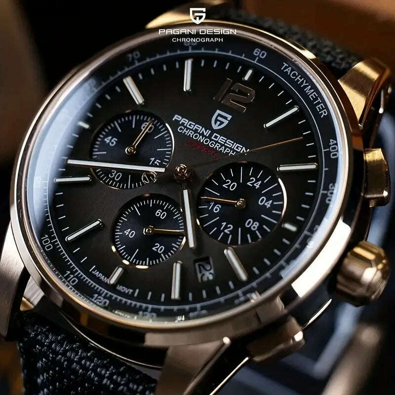 2024 New PAGANI DESIGN 41MM Multifunctional Men's Quartz Watch VK63 Sapphire Glass Chronograph 10Bar Waterproof Luminous Watch