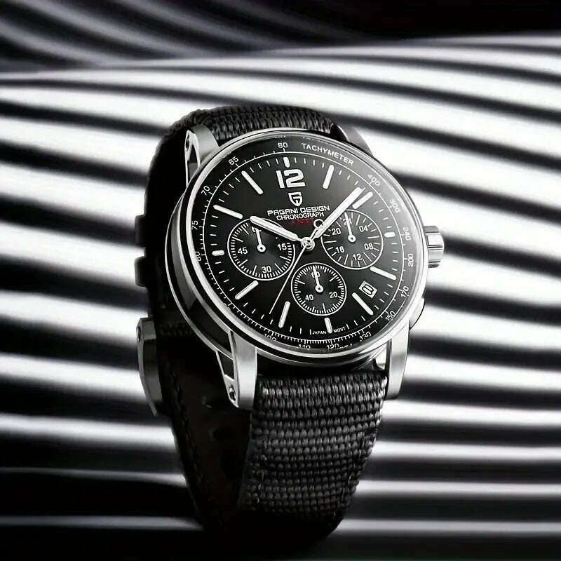 2024 New PAGANI DESIGN 41MM Multifunctional Men's Quartz Watch VK63 Sapphire Glass Chronograph 10Bar Waterproof Luminous Watch