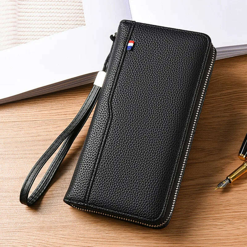 2024 Rfid 36 Slots Wallet Split Solid man Purse Business Credit Organ Card Holder Blocking Anti Theft Phone Bag Large Capacity