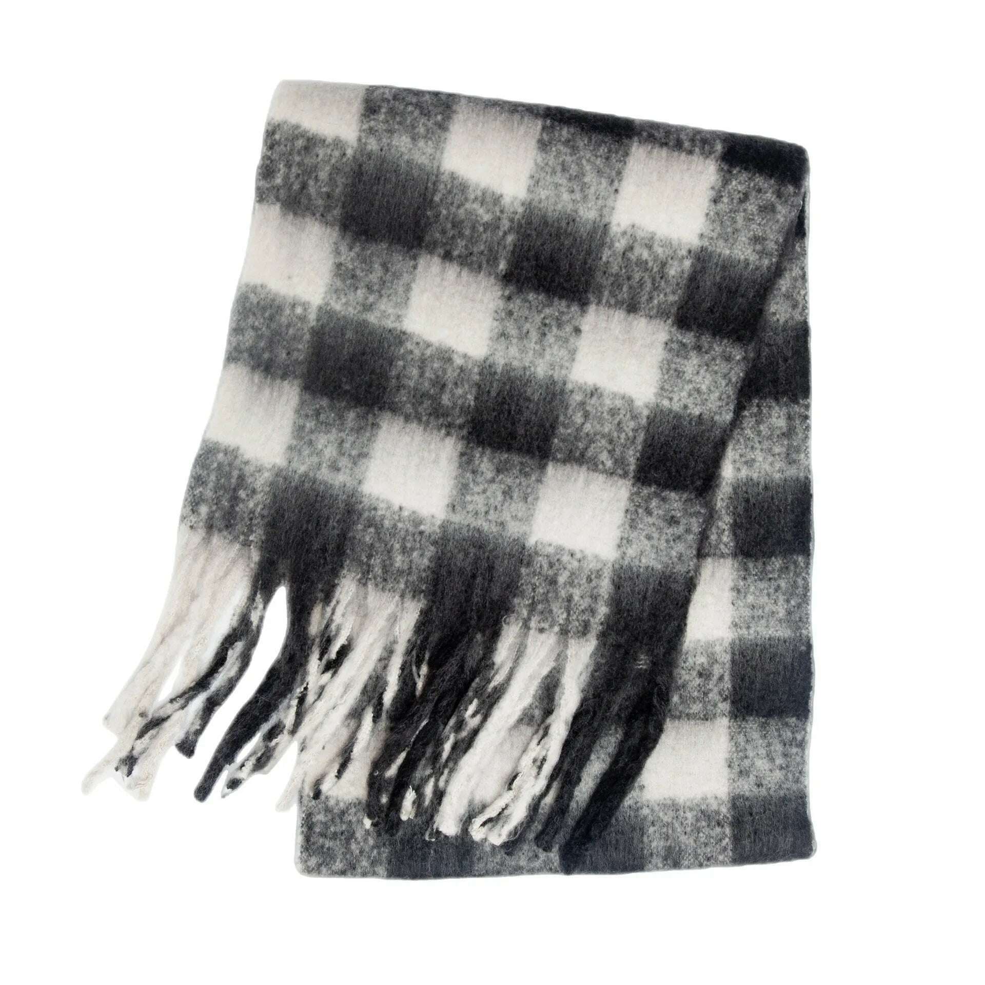 2024 Winter Thick Warm Scarf Women Cashmere Shawl and Wraps Pashmina Neckerchief Bufanda Female Rainbow Hairy Tessel Echarpe New