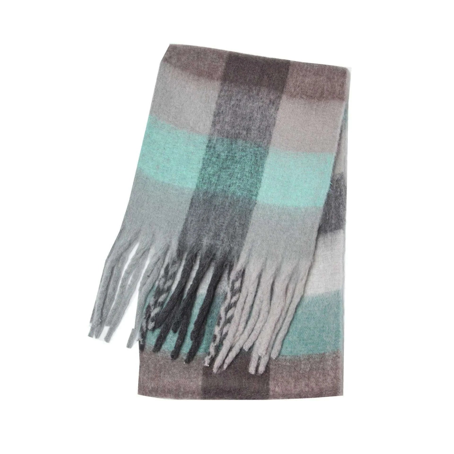 2024 Winter Thick Warm Scarf Women Cashmere Shawl and Wraps Pashmina Neckerchief Bufanda Female Rainbow Hairy Tessel Echarpe New