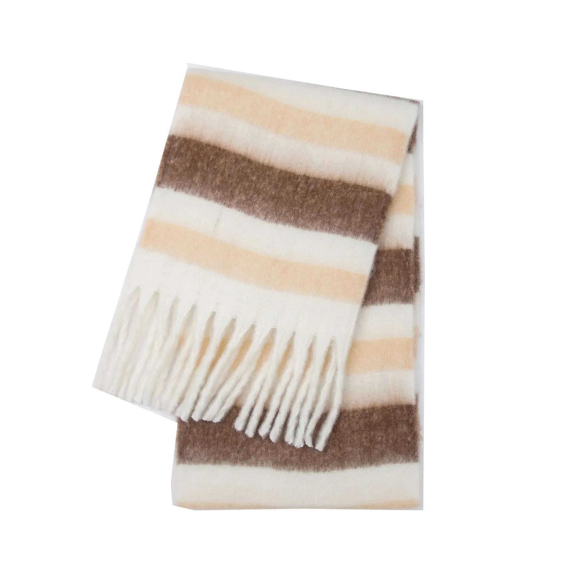 2024 Winter Thick Warm Scarf Women Cashmere Shawl and Wraps Pashmina Neckerchief Bufanda Female Rainbow Hairy Tessel Echarpe New
