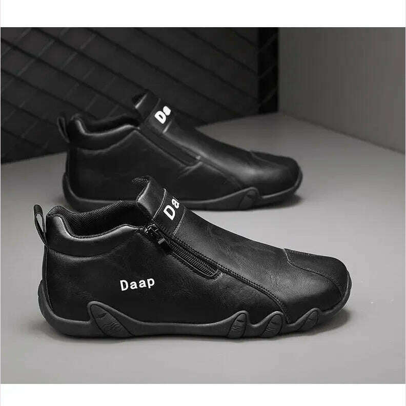 2025 New Casual shoe for Men Luxury Round Toe Men Ankle Boots Light Slip on Walking shoe Outdoor Comfor Men High Top Sneakers