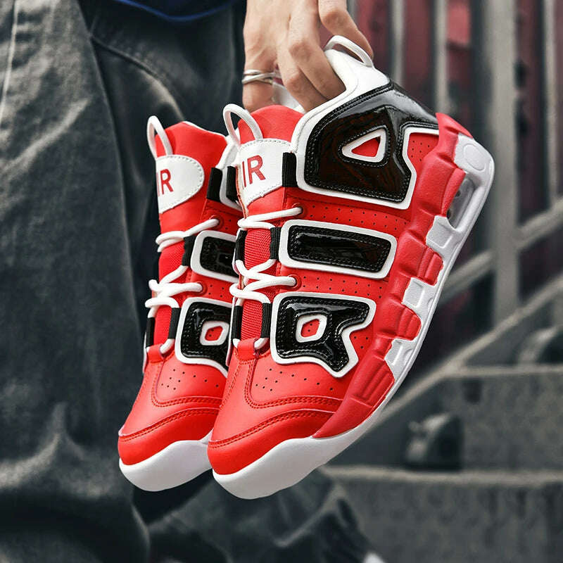 2025 Spring New Cushioned Anti-Shock Basketball Shoes for Teenagers, Student Anti-Slip Wear-Resistant Thick Sole Sports Shoes