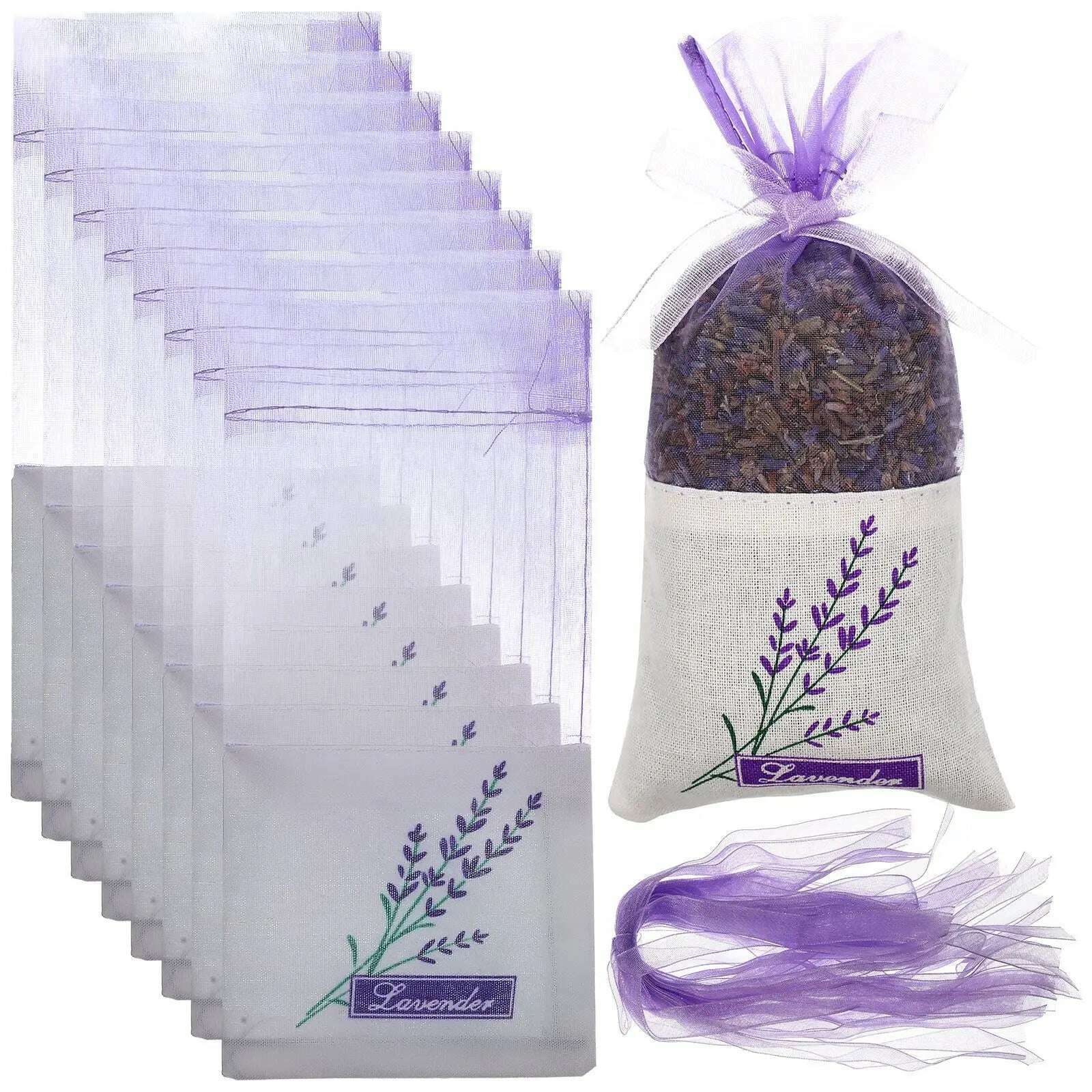 30pcs Empty Sachets Bag Flower Printing Lavender Fragrance Sachet Bags for Dry Flowers Storage Fragrance Lavender Sachet Bag