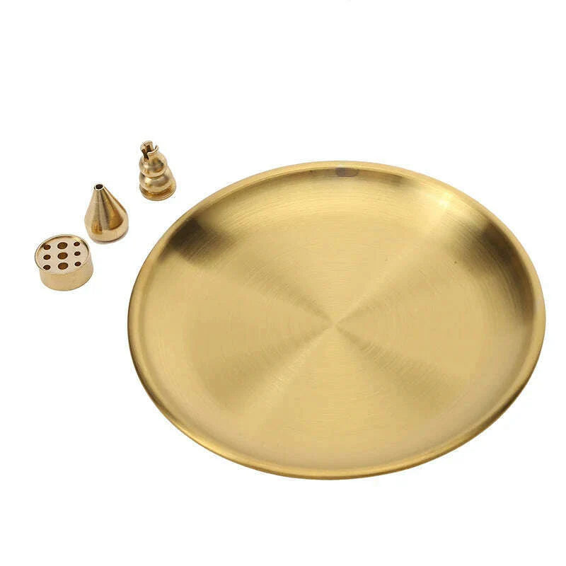 3/4/5Pcs/Set Metal Incense Burner Brass Incense Holder Palo Santo Holder Sage Holder Incense Tray Ash Catcher Home Decor Crafts
