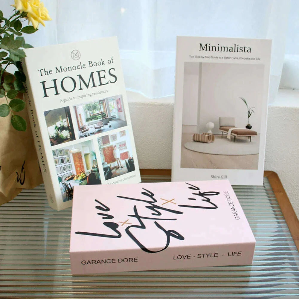 3Pcs Fashion Fake Book Openable Book Box Storage Living Room Decoration Coffee Table Ornaments Club Hotel Prop Books Decoration