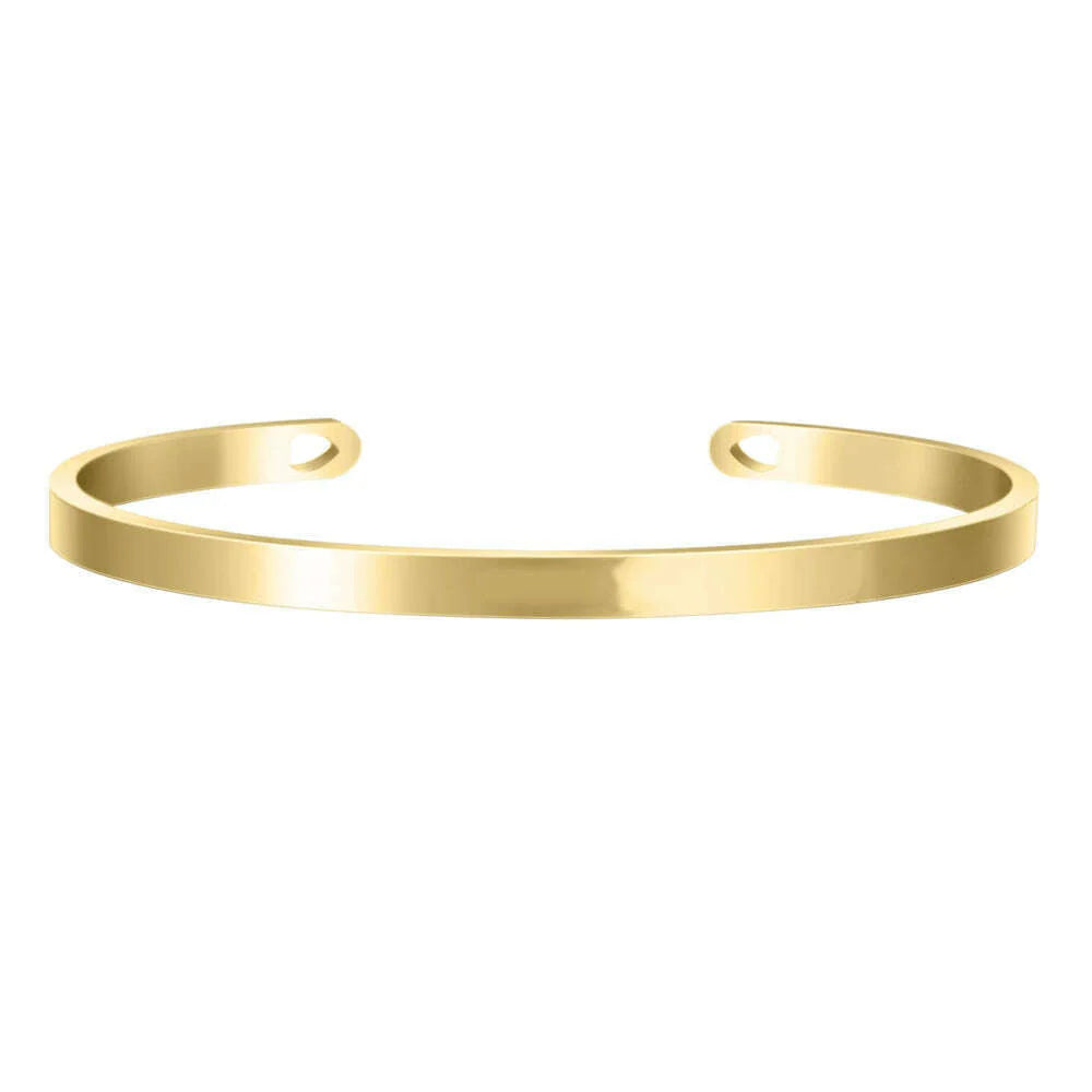 4mm 6mm Heart Bracelet Custom Names Bangles Silver Gold Rosegold