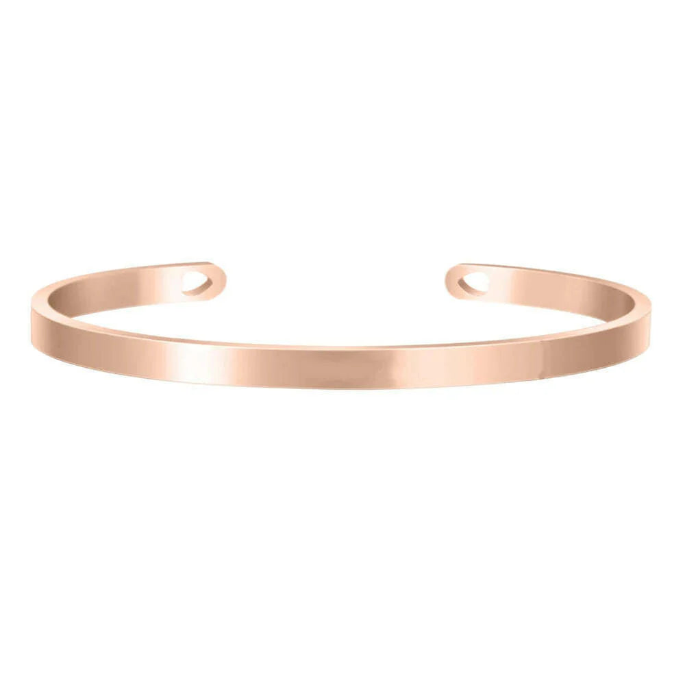 4mm 6mm Heart Bracelet Custom Names Bangles Silver Gold Rosegold