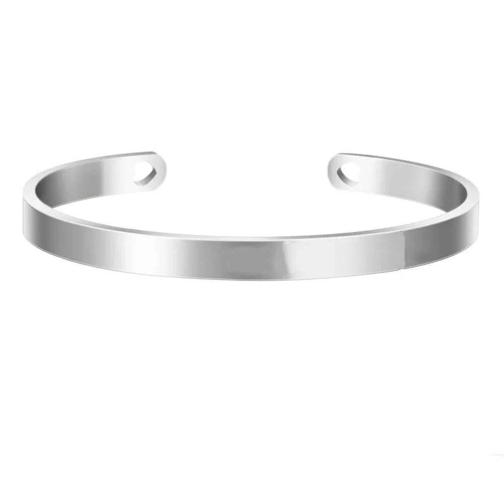 4mm 6mm Heart Bracelet Custom Names Bangles Silver Gold Rosegold