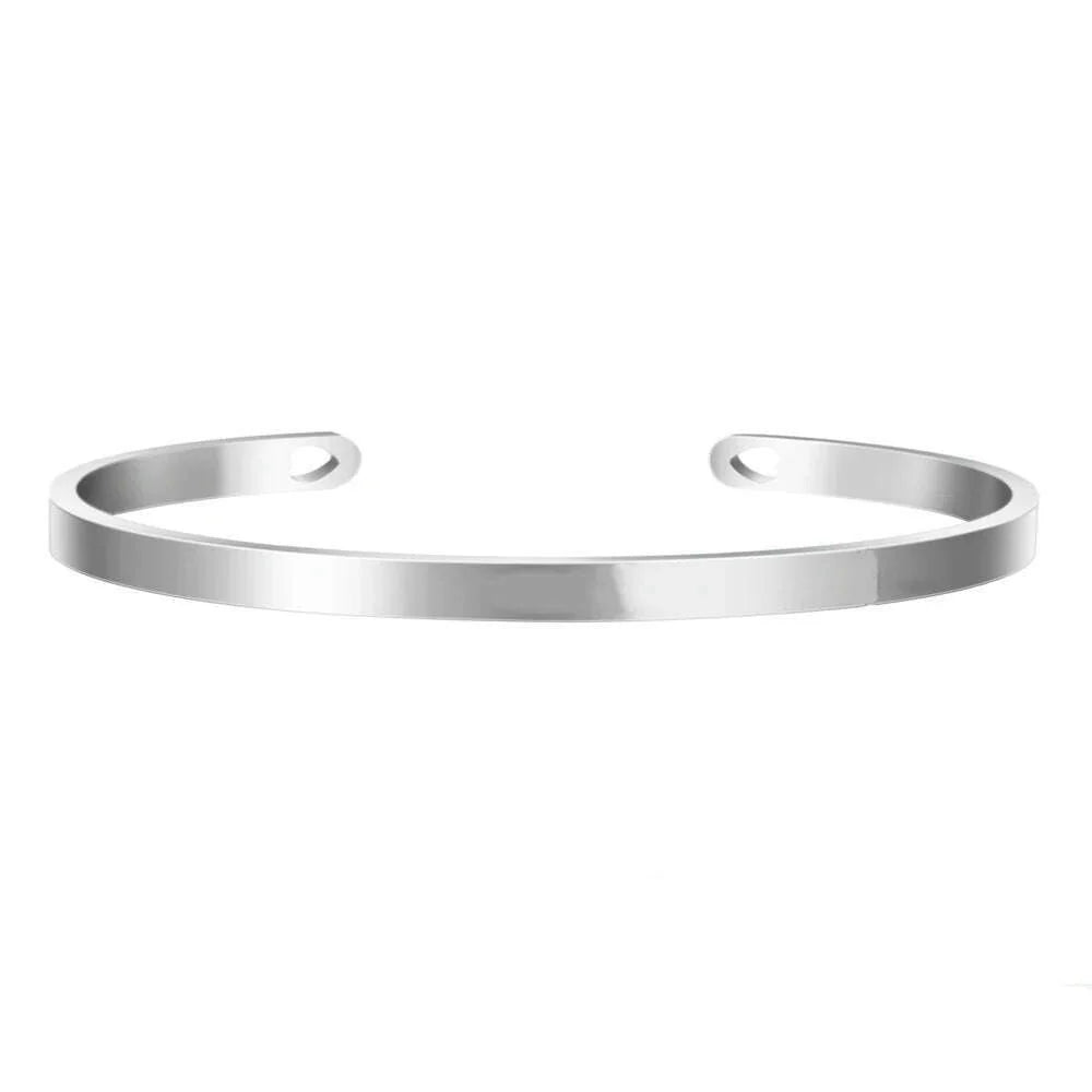 4mm 6mm Heart Bracelet Custom Names Bangles Silver Gold Rosegold