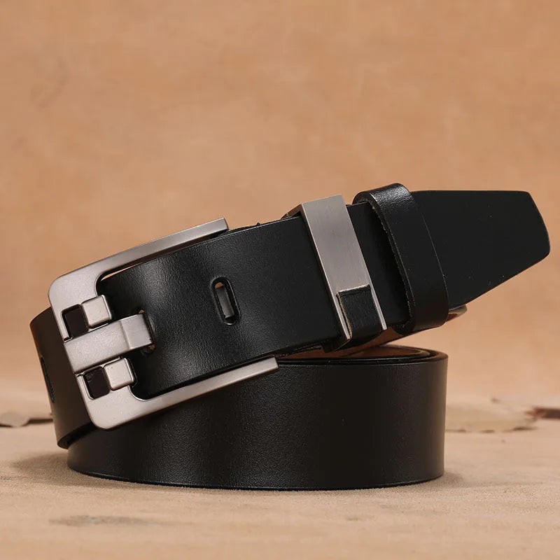 Long Large Plus Size 130 140 150 160cm Vintage Alloy Pin Buckle Men Belt High Quality Cow Genuine Leather Luxury Strap Male Belt