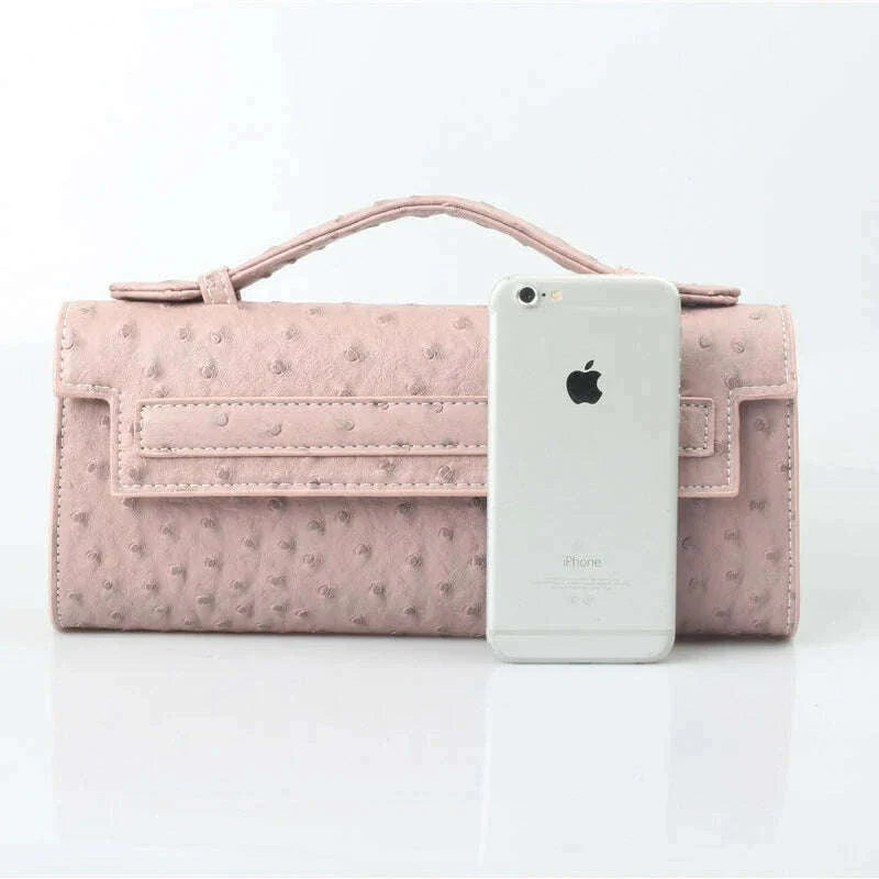 XMESSUN Customized Ostrich Pattern Long Clutch Bag PU Leather Party Tote Bag High Quality Designer Handbags Ins Trendy Bag
