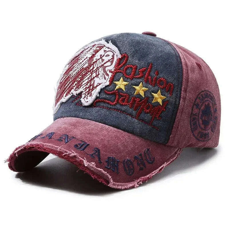 Four Seasons New Baseball Cap Retro Distressed Casual Outdoor Sports Hat Spring And Autumn Sunhat Letter Embroidery Cap Men