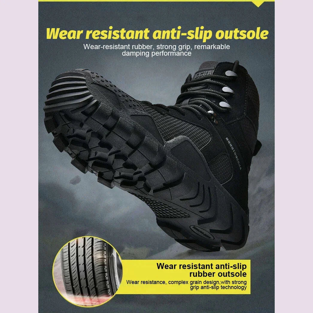 Men's waterproof hiking boots, lightweight outdoor work boots, stylish and durable hiking boots
