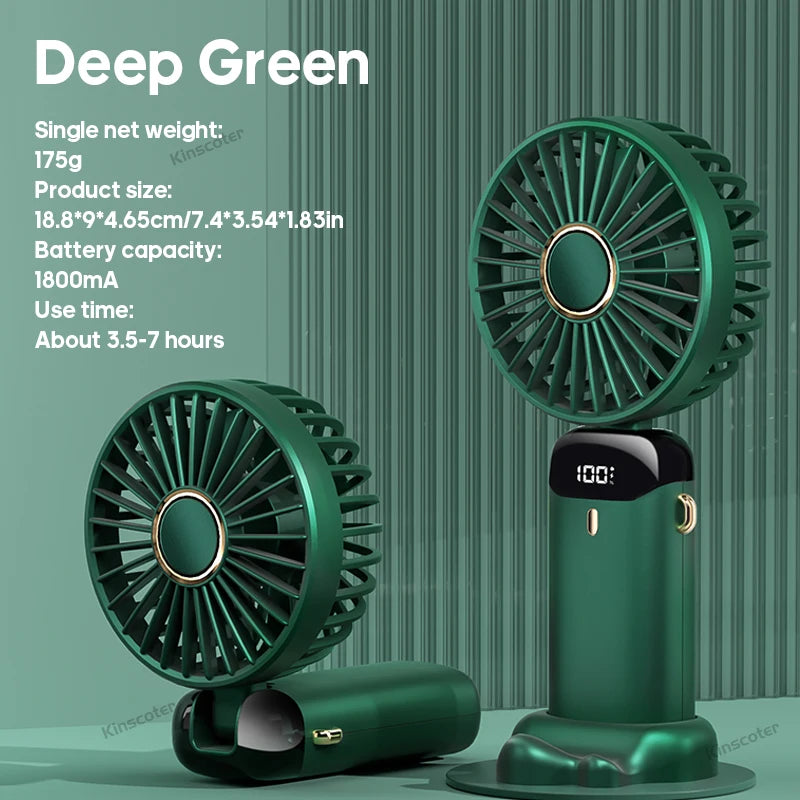 USB Mini Handheld Fan Cooler Portable Small Charging Fan Mini Silent Charging Desk Dormitory Office Student Gifts Long Enduranc