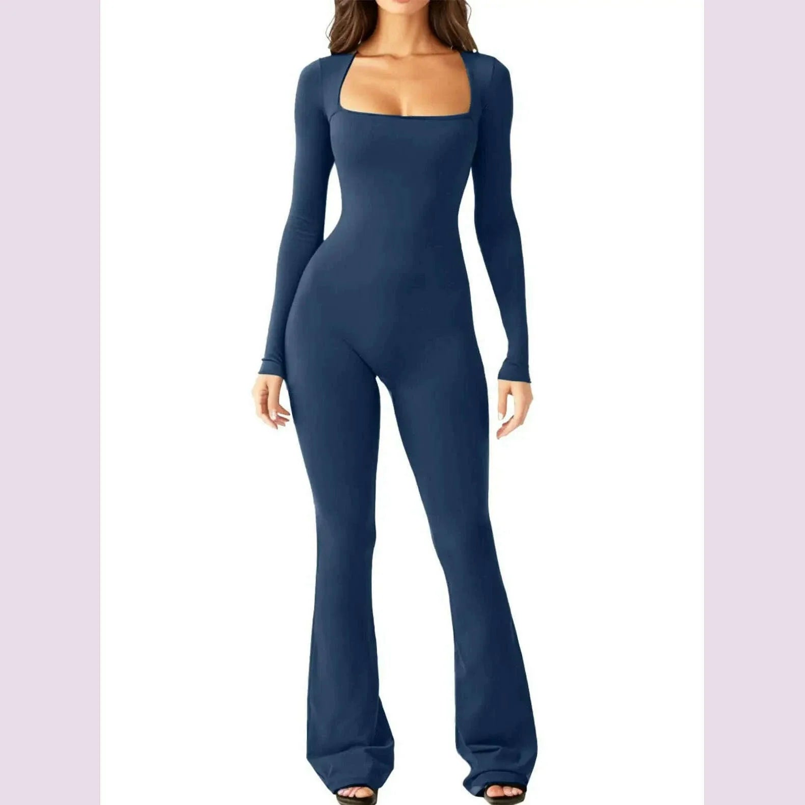 New Popular Women Wide Leg Yoga Bodysuit Outfit One Piece Gym Fitness High Quality Sport Long Sleeve Plus Size Jumpsuit