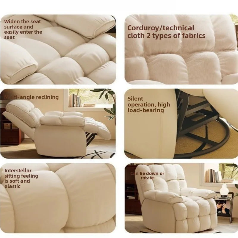 Household Living Room Sofa Chairs Rotatable Home Lazy Single Person Leisure Computer Chair Multiple Perspectives Can Sleep Chair