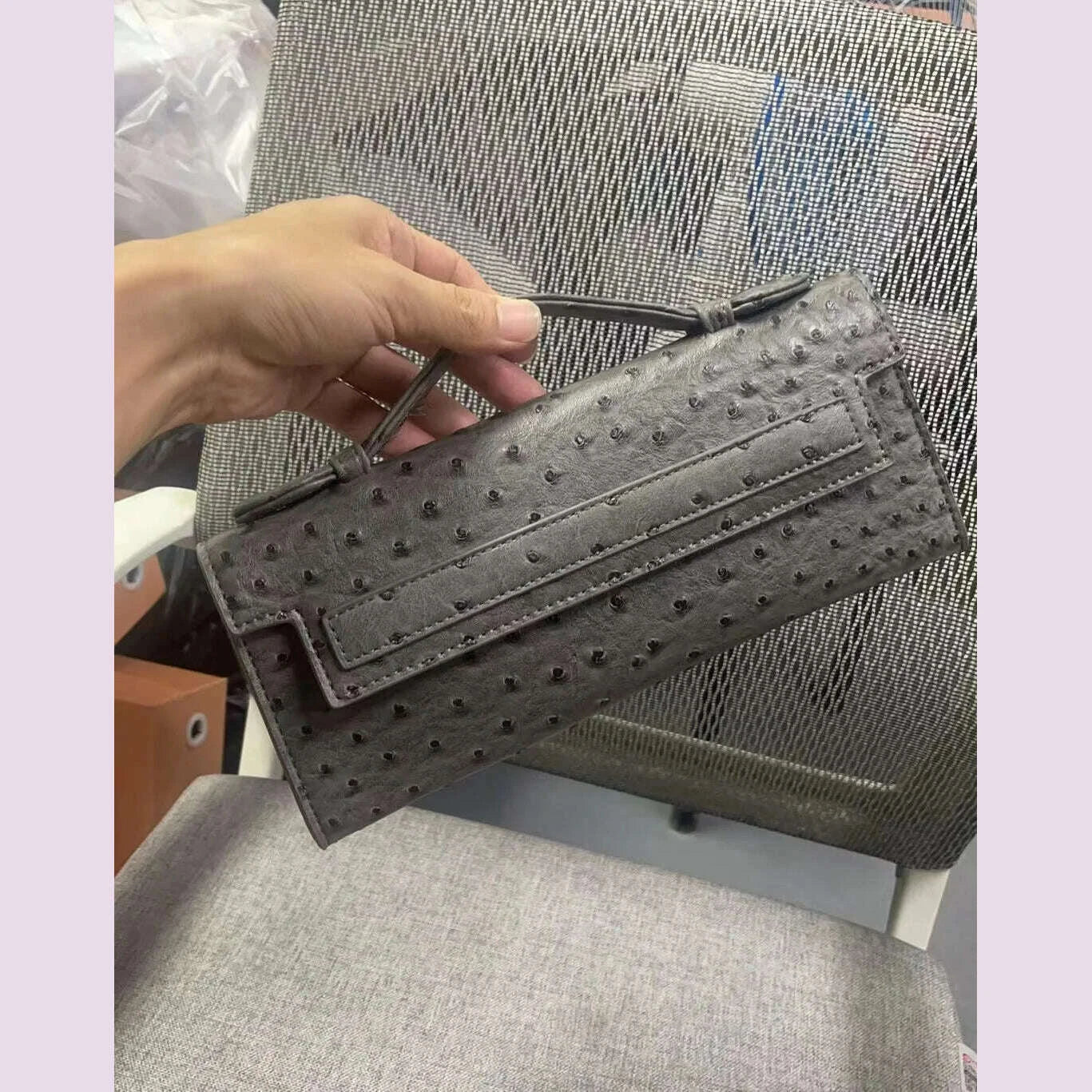 XMESSUN Customized Ostrich Pattern Long Clutch Bag PU Leather Party Tote Bag High Quality Designer Handbags Ins Trendy Bag