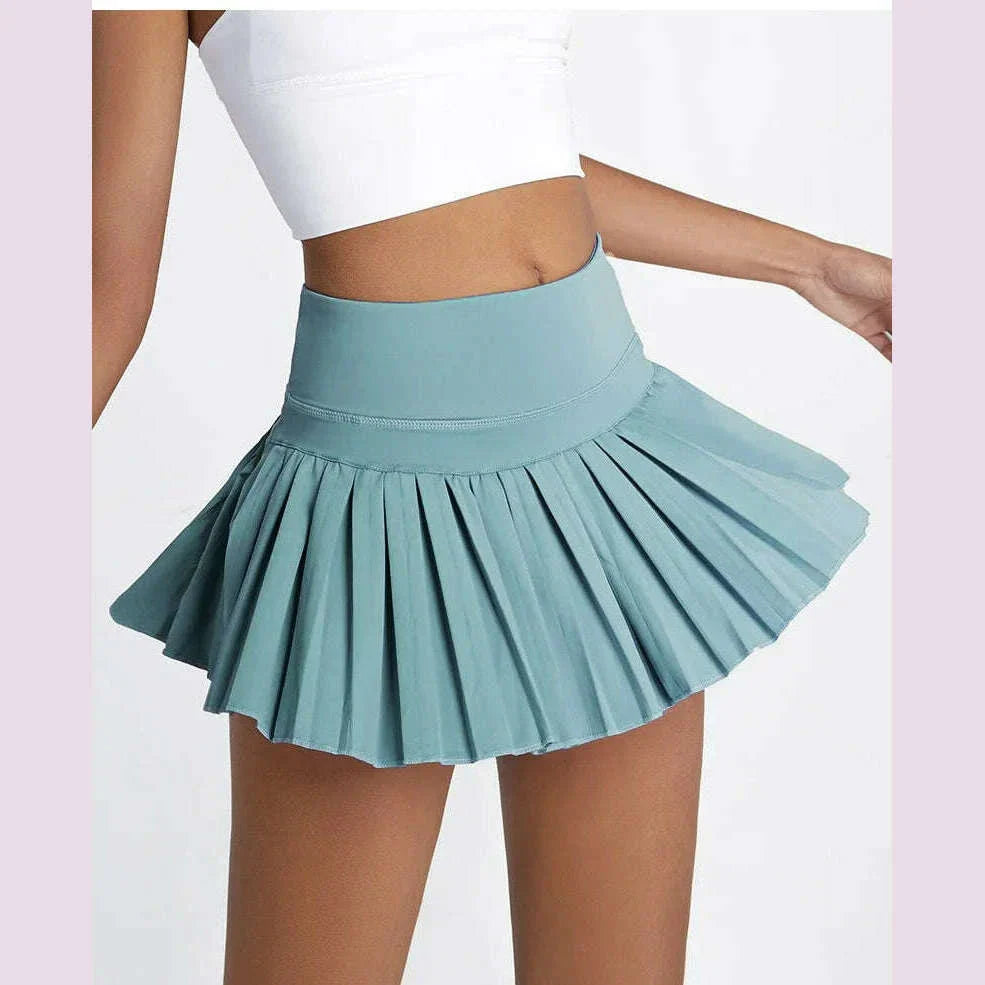 Cloud Hide Safe Tennis Skirts XS-XXL Gym Golf Running Pleated Pantskirt SEXY Women Sports Fitness Shorts Pocket High Waist Skort
