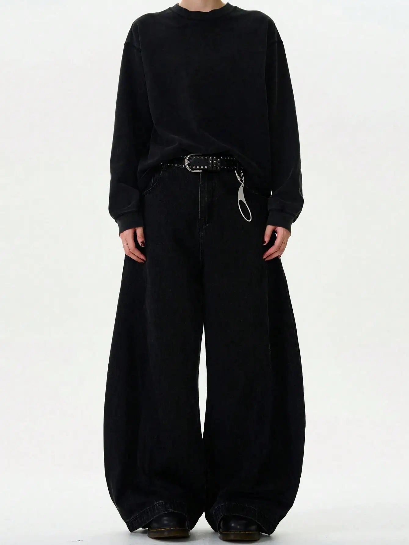 High Streets Summer Men's Jeans New American Wide Leg Curved Knife Denim Pants Loose Solid Color Male Trendy Trousers