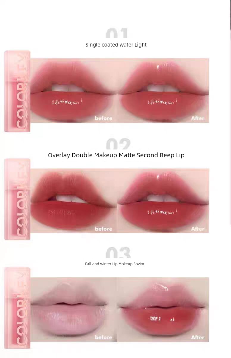 Colorkey Kelaqi Water Wave Lip Essence Lip Gloss Lip Gloss Mirror Lip Lacquer Water Light Lip Gloss Nourishing Lipstick