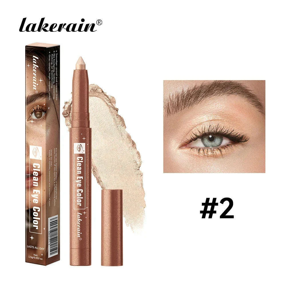 1pc Shimmering Eyeshadow Highlight Stick Glitter White Eyeshadow Pencil for Bright Eyes Dazzling Effect Makeup Highlighter