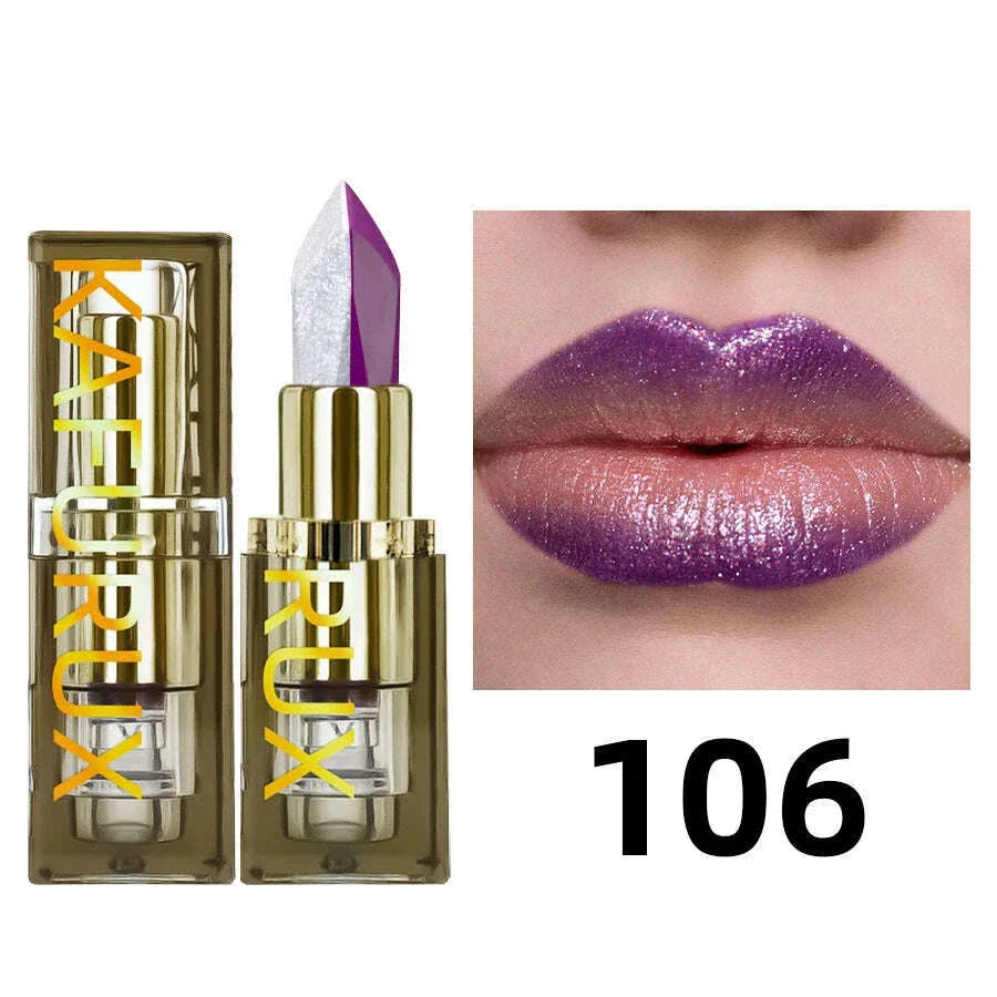 6 Color Glitter Two-tone Lipstick Purple Black Matte1pc Lipsticks Cosmetics Easy to use Lip Tint Makeup Lip Beauty Red Pigment