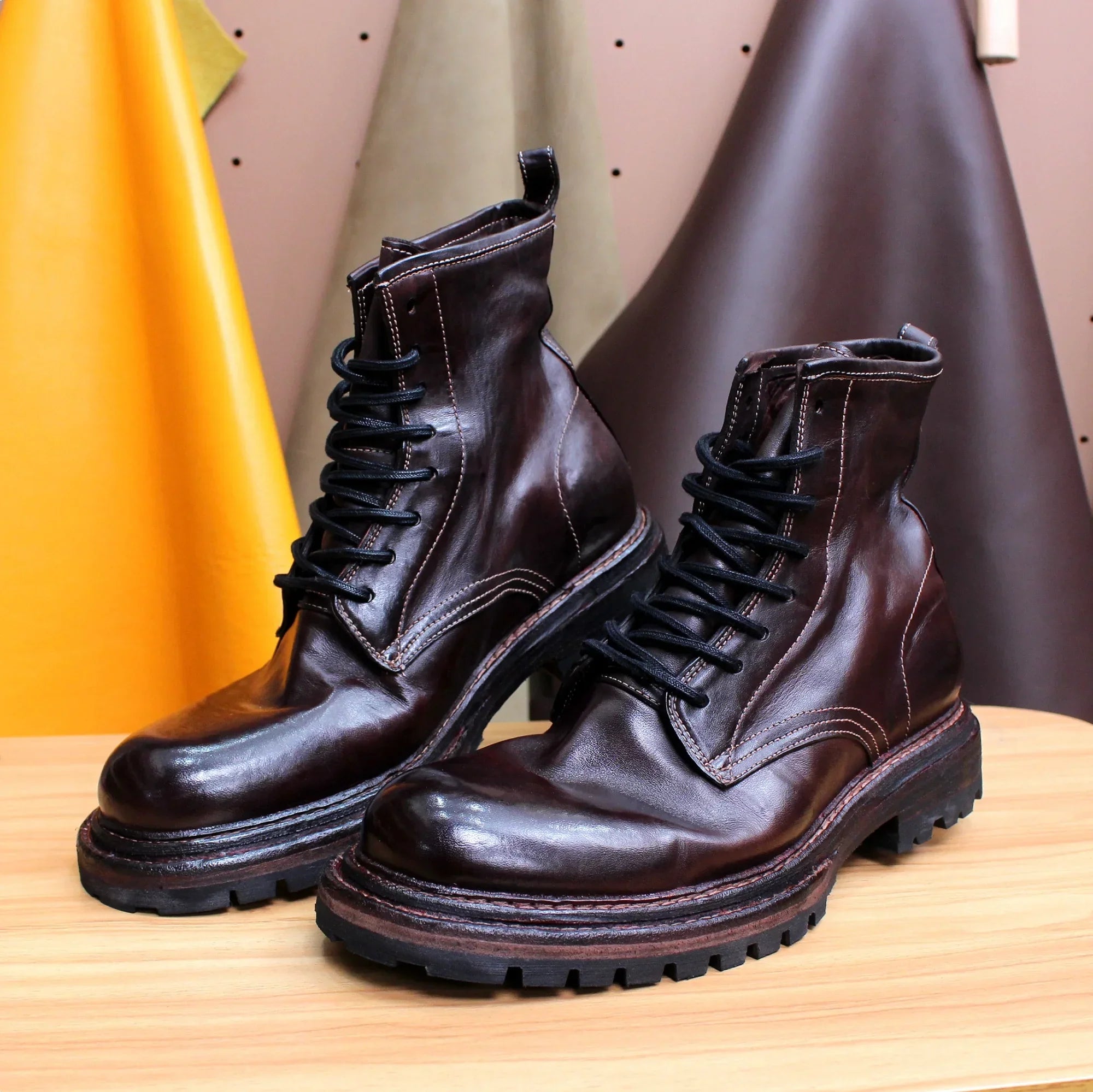 Goodyear Pure Handmade Horse Leather Boots for Men and Women, Custom Lace-up, Warm and Comfortable, High-end