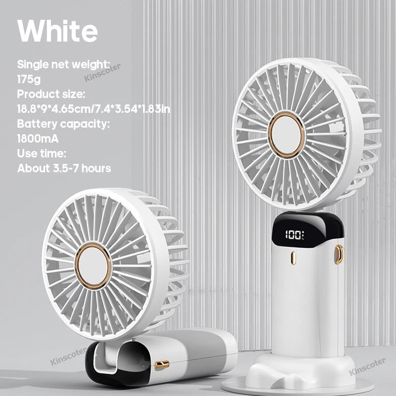 USB Mini Handheld Fan Cooler Portable Small Charging Fan Mini Silent Charging Desk Dormitory Office Student Gifts Long Enduranc